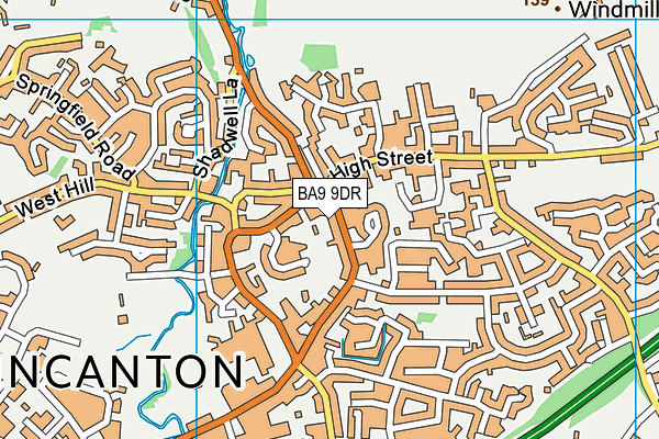 BA9 9DR map - OS VectorMap District (Ordnance Survey)