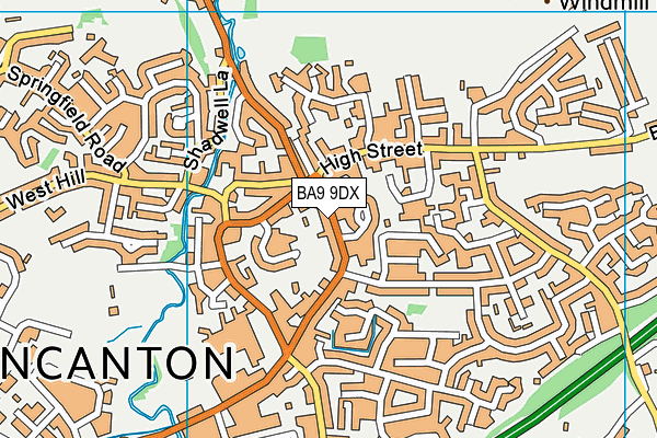 BA9 9DX map - OS VectorMap District (Ordnance Survey)