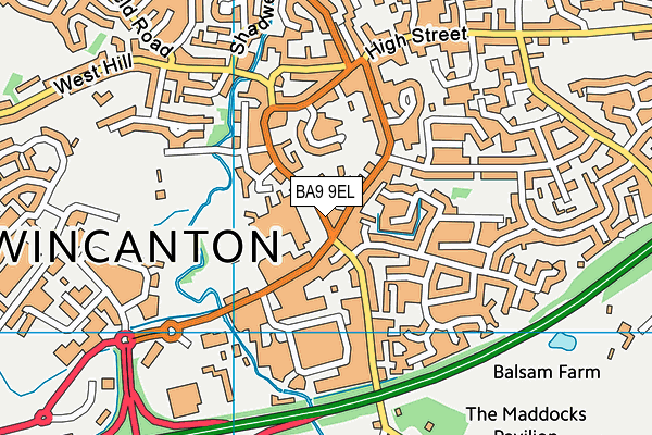 Wincanton Primary School map (BA9 9EL) - OS VectorMap District (Ordnance Survey)