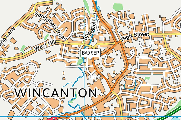 Wincanton Cricket Club map (BA9 9EP) - OS VectorMap District (Ordnance Survey)