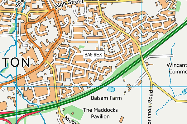 BA9 9EX map - OS VectorMap District (Ordnance Survey)