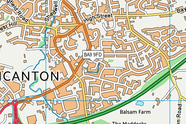 BA9 9FD map - OS VectorMap District (Ordnance Survey)