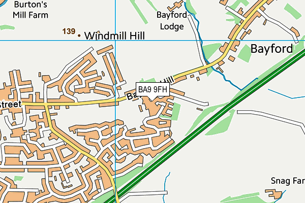 BA9 9FH map - OS VectorMap District (Ordnance Survey)