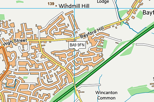 BA9 9FN map - OS VectorMap District (Ordnance Survey)