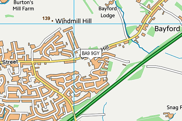 BA9 9GY map - OS VectorMap District (Ordnance Survey)