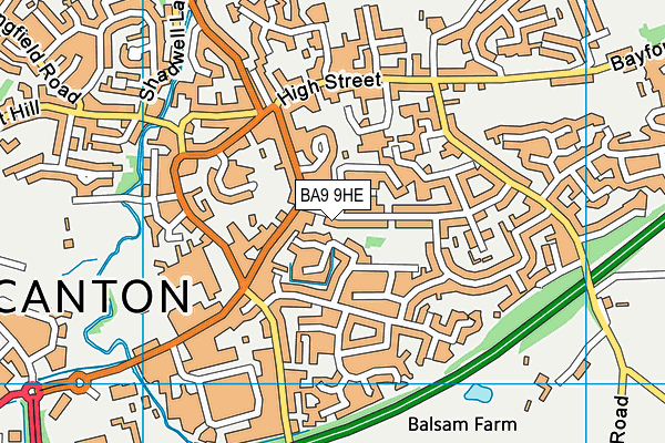 BA9 9HE map - OS VectorMap District (Ordnance Survey)