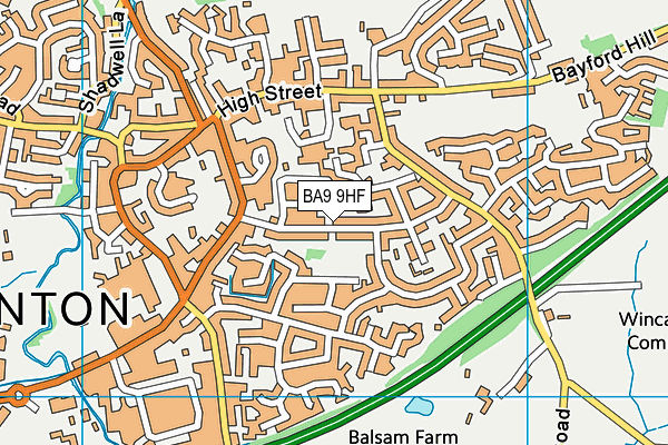 BA9 9HF map - OS VectorMap District (Ordnance Survey)