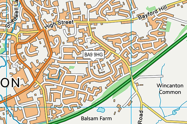 BA9 9HG map - OS VectorMap District (Ordnance Survey)