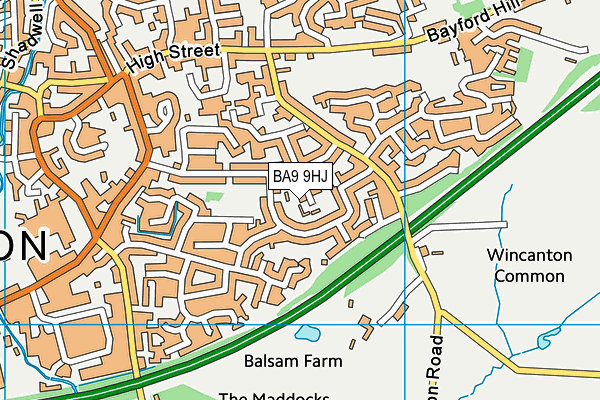 BA9 9HJ map - OS VectorMap District (Ordnance Survey)