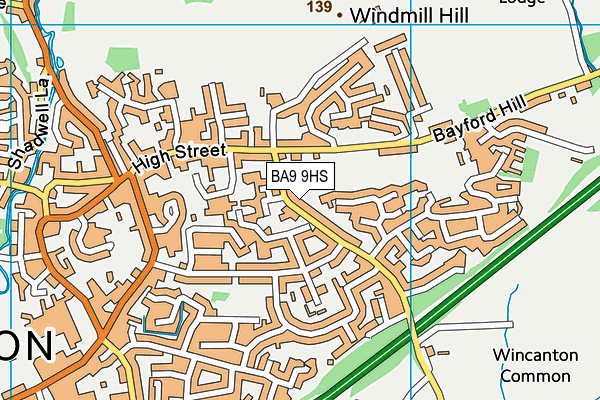 BA9 9HS map - OS VectorMap District (Ordnance Survey)