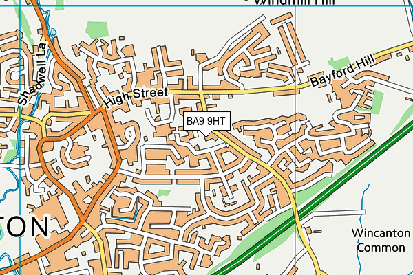 BA9 9HT map - OS VectorMap District (Ordnance Survey)