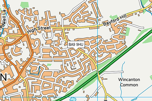 BA9 9HU map - OS VectorMap District (Ordnance Survey)