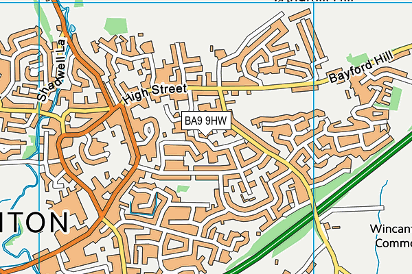 BA9 9HW map - OS VectorMap District (Ordnance Survey)