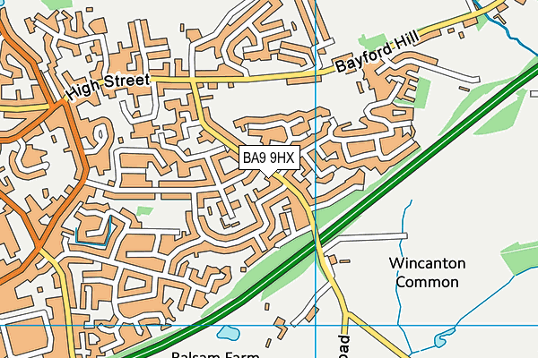 BA9 9HX map - OS VectorMap District (Ordnance Survey)