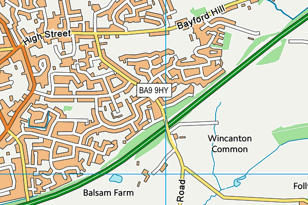 BA9 9HY map - OS VectorMap District (Ordnance Survey)