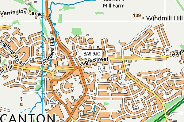 BA9 9JQ map - OS VectorMap District (Ordnance Survey)