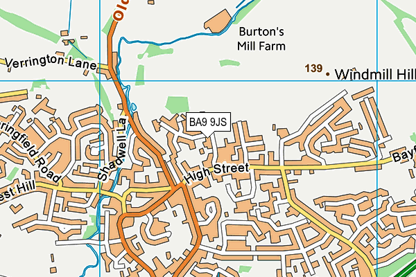 BA9 9JS map - OS VectorMap District (Ordnance Survey)