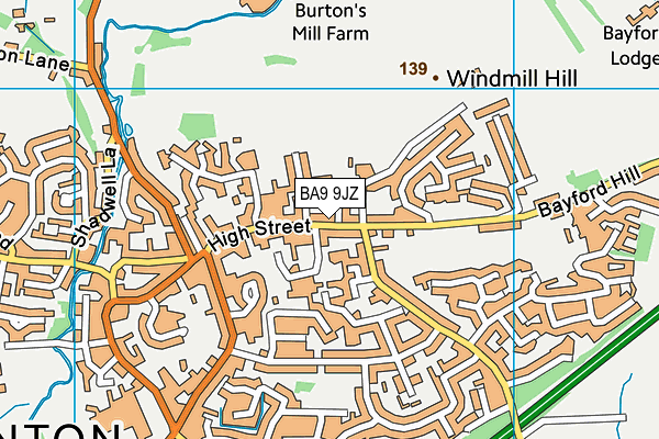 BA9 9JZ map - OS VectorMap District (Ordnance Survey)