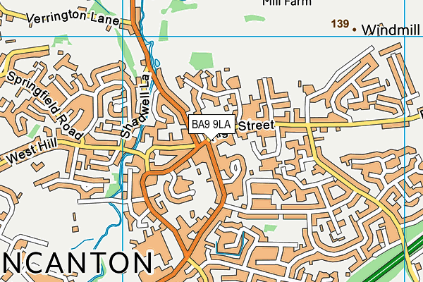 BA9 9LA map - OS VectorMap District (Ordnance Survey)