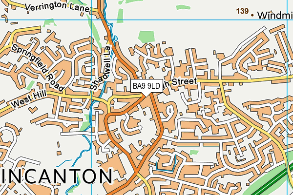 BA9 9LD map - OS VectorMap District (Ordnance Survey)