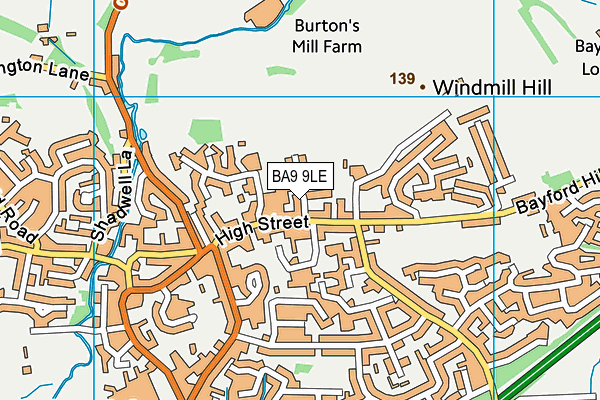 BA9 9LE map - OS VectorMap District (Ordnance Survey)