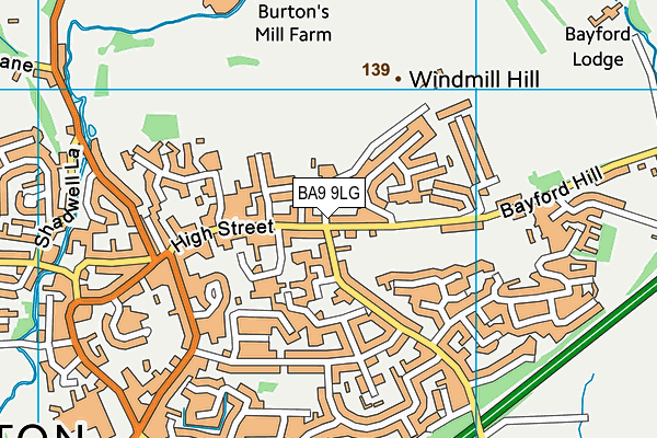 BA9 9LG map - OS VectorMap District (Ordnance Survey)