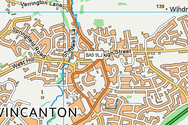 BA9 9LJ map - OS VectorMap District (Ordnance Survey)