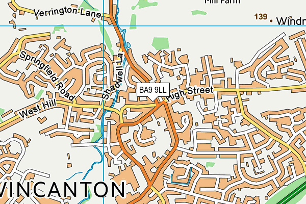 BA9 9LL map - OS VectorMap District (Ordnance Survey)