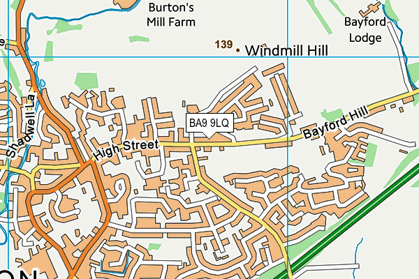 BA9 9LQ map - OS VectorMap District (Ordnance Survey)