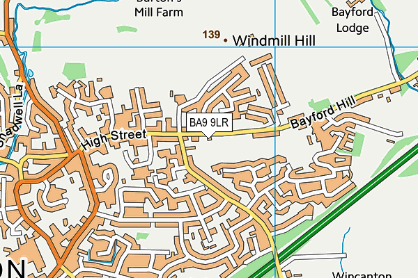 BA9 9LR map - OS VectorMap District (Ordnance Survey)