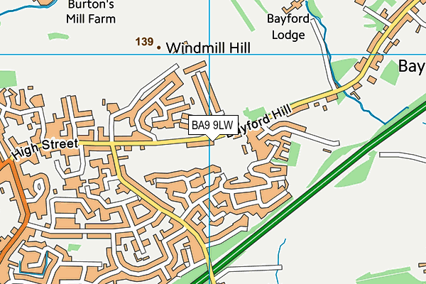 BA9 9LW map - OS VectorMap District (Ordnance Survey)