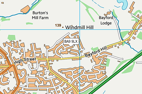 BA9 9LX map - OS VectorMap District (Ordnance Survey)