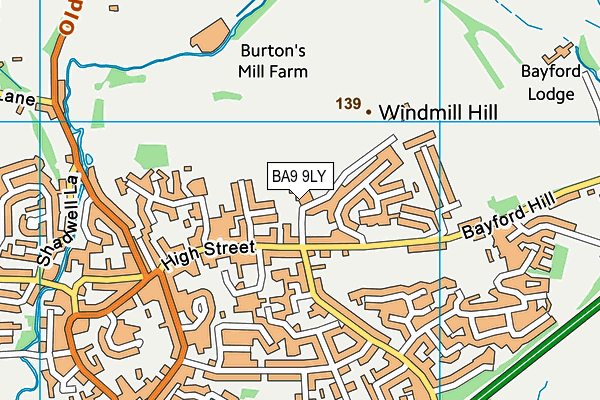 BA9 9LY map - OS VectorMap District (Ordnance Survey)