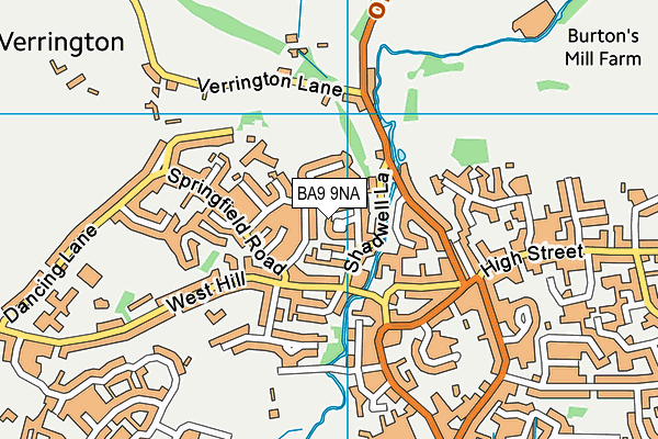BA9 9NA map - OS VectorMap District (Ordnance Survey)