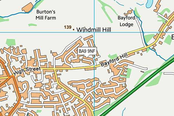 BA9 9NF map - OS VectorMap District (Ordnance Survey)