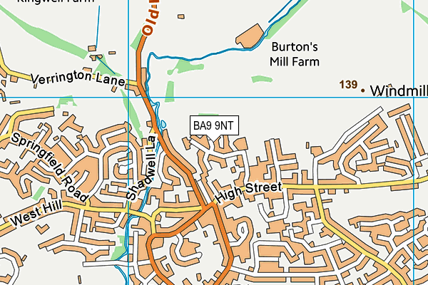 BA9 9NT map - OS VectorMap District (Ordnance Survey)