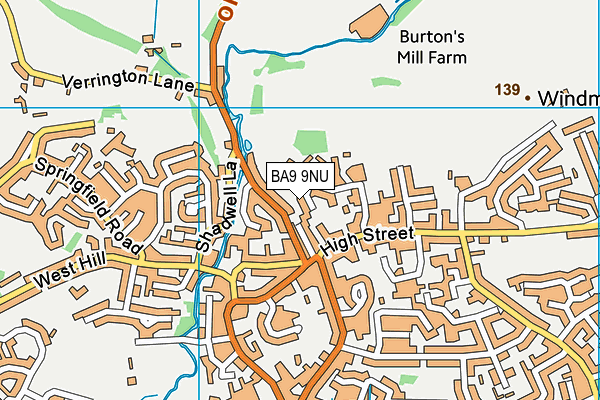 BA9 9NU map - OS VectorMap District (Ordnance Survey)