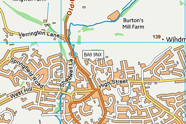 BA9 9NX map - OS VectorMap District (Ordnance Survey)