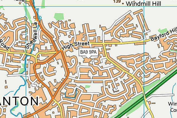 BA9 9PA map - OS VectorMap District (Ordnance Survey)