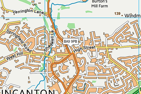 BA9 9PB map - OS VectorMap District (Ordnance Survey)