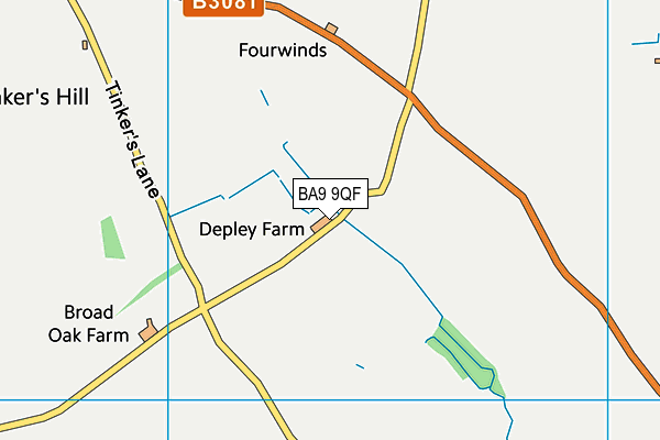 BA9 9QF map - OS VectorMap District (Ordnance Survey)