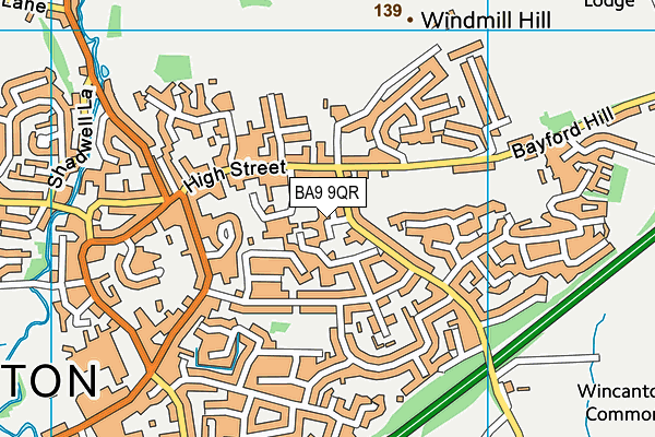 BA9 9QR map - OS VectorMap District (Ordnance Survey)