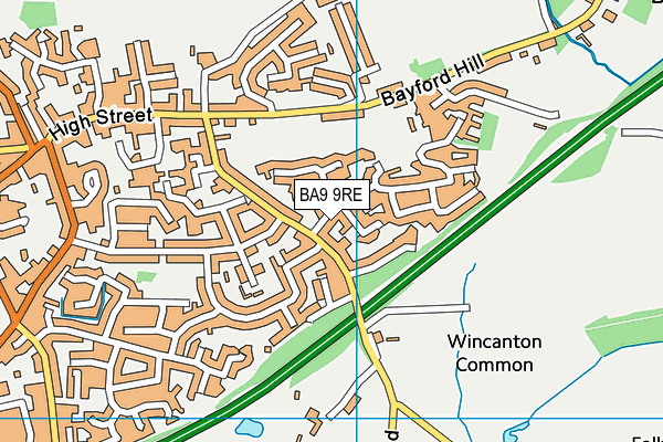 BA9 9RE map - OS VectorMap District (Ordnance Survey)