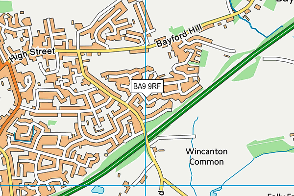 BA9 9RF map - OS VectorMap District (Ordnance Survey)