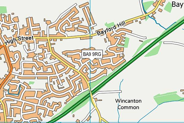 BA9 9RG map - OS VectorMap District (Ordnance Survey)
