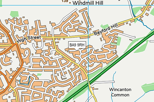 BA9 9RH map - OS VectorMap District (Ordnance Survey)