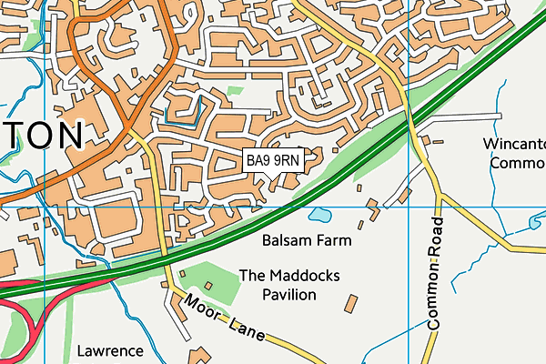 BA9 9RN map - OS VectorMap District (Ordnance Survey)