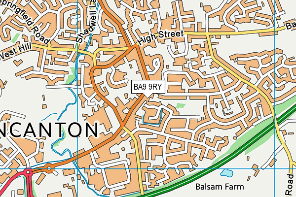 BA9 9RY map - OS VectorMap District (Ordnance Survey)