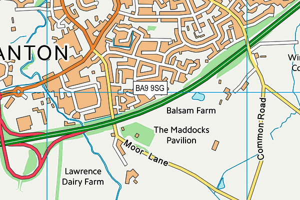 BA9 9SG map - OS VectorMap District (Ordnance Survey)