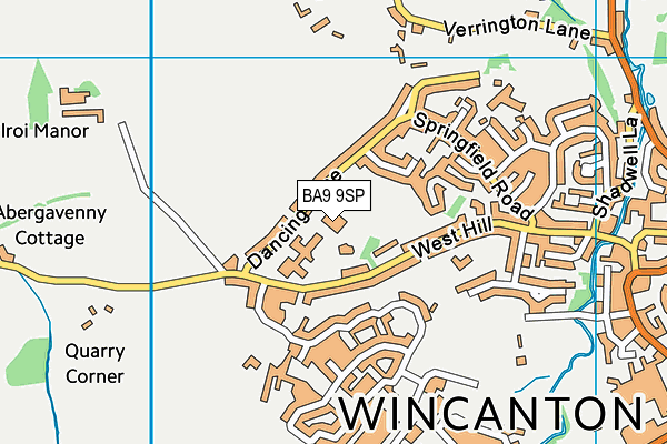 Wincanton Sports Centre map (BA9 9SP) - OS VectorMap District (Ordnance Survey)